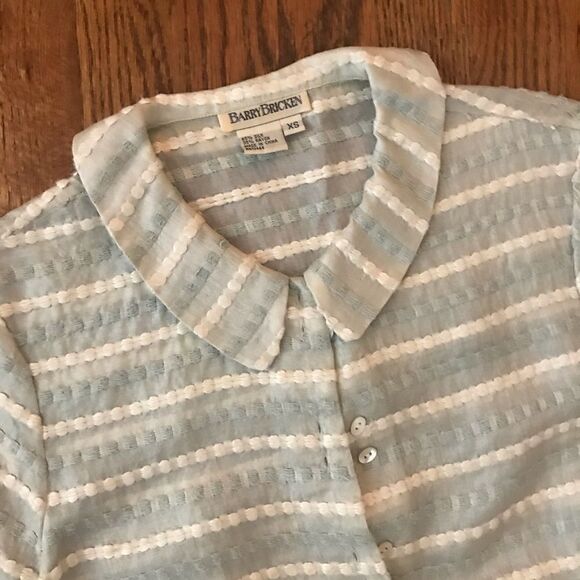 Vintage 80s Barry Bricken Silk fitted ribbon Top - Picture 3 of 5